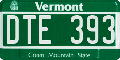 VT license plate DTE393