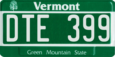 VT license plate DTE399