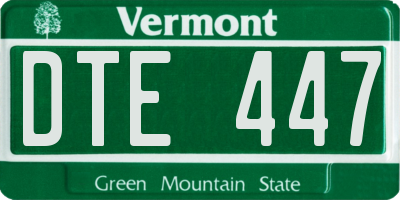 VT license plate DTE447