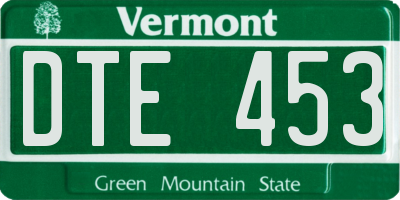 VT license plate DTE453