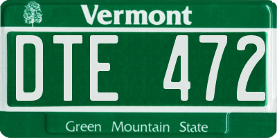 VT license plate DTE472