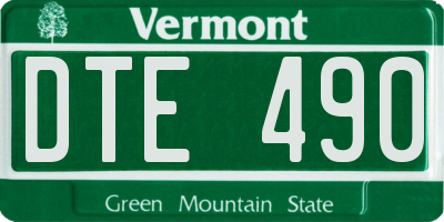 VT license plate DTE490