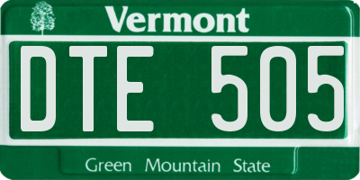 VT license plate DTE505