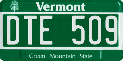 VT license plate DTE509
