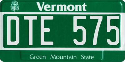 VT license plate DTE575