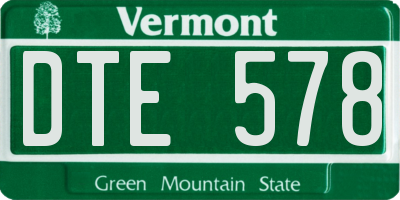 VT license plate DTE578