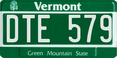 VT license plate DTE579