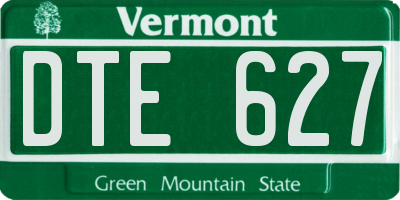 VT license plate DTE627