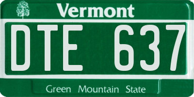 VT license plate DTE637