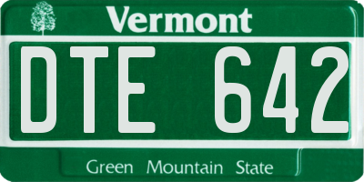 VT license plate DTE642
