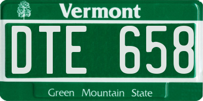 VT license plate DTE658