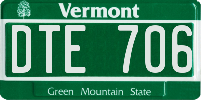 VT license plate DTE706