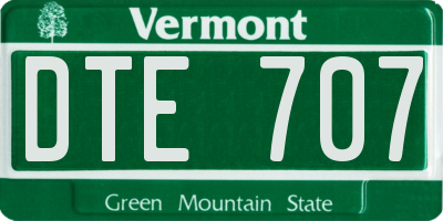 VT license plate DTE707