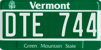 VT license plate DTE744