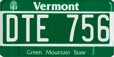 VT license plate DTE756