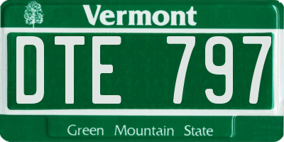 VT license plate DTE797