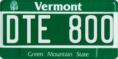 VT license plate DTE800