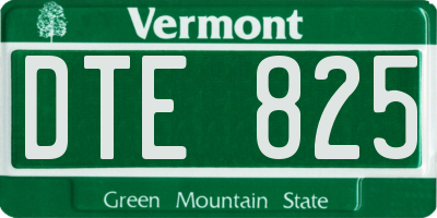 VT license plate DTE825