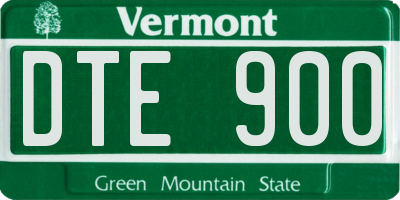 VT license plate DTE900