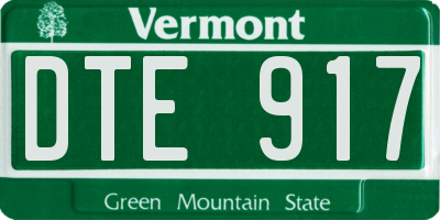 VT license plate DTE917