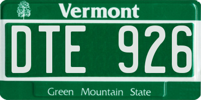 VT license plate DTE926