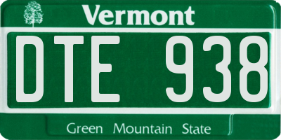 VT license plate DTE938