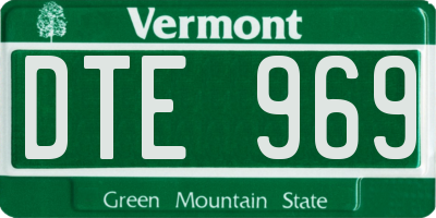 VT license plate DTE969