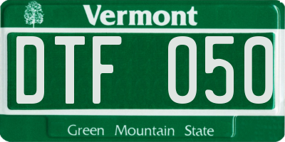 VT license plate DTF050