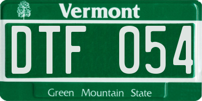 VT license plate DTF054