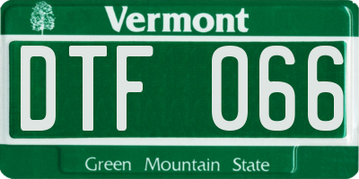 VT license plate DTF066