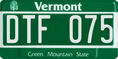 VT license plate DTF075