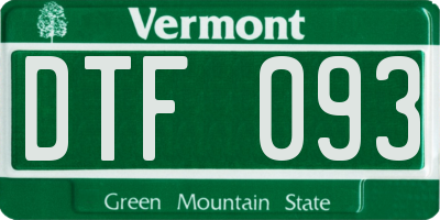 VT license plate DTF093