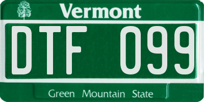 VT license plate DTF099