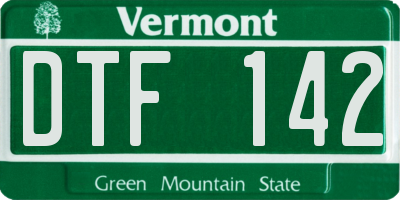 VT license plate DTF142