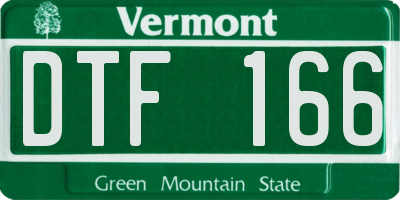 VT license plate DTF166