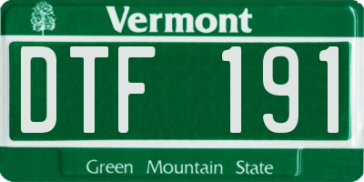 VT license plate DTF191