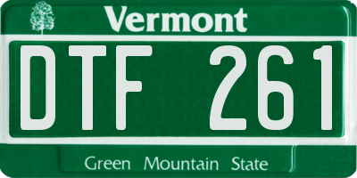 VT license plate DTF261