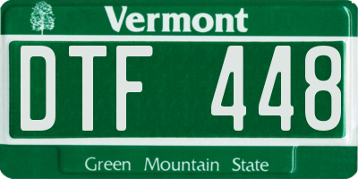 VT license plate DTF448