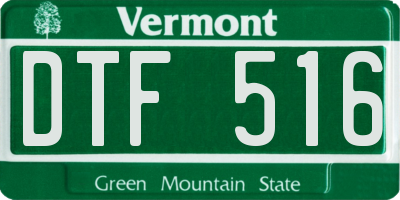 VT license plate DTF516