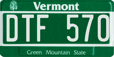 VT license plate DTF570