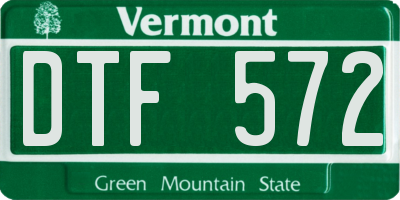 VT license plate DTF572