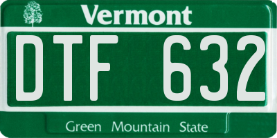 VT license plate DTF632