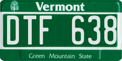 VT license plate DTF638