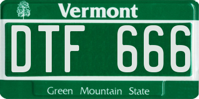 VT license plate DTF666