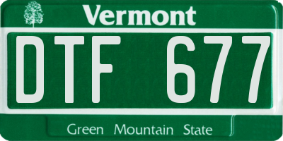 VT license plate DTF677