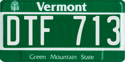 VT license plate DTF713