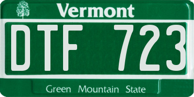 VT license plate DTF723