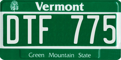 VT license plate DTF775