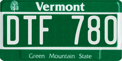 VT license plate DTF780