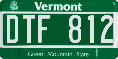VT license plate DTF812